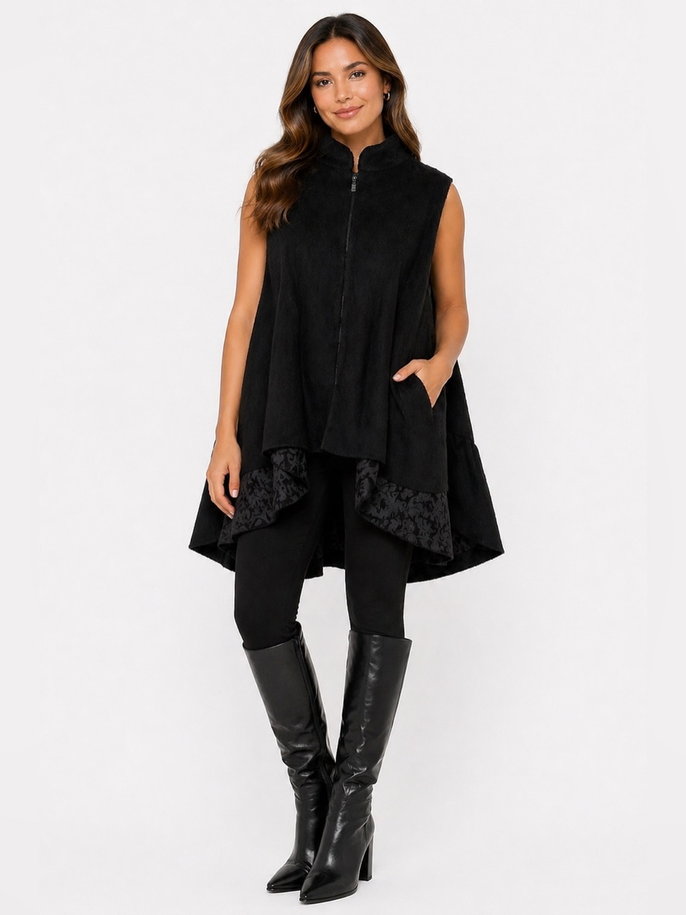 Anthropologie // Kristinit Black Sleeveless Cape